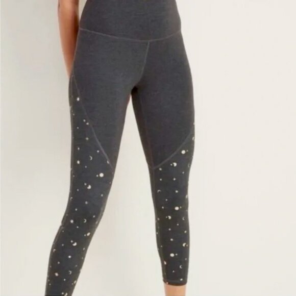 Old Navy Gray with Gold Celestial Active Ankle High Rise Balance Legging L - Picture 1 of 6
